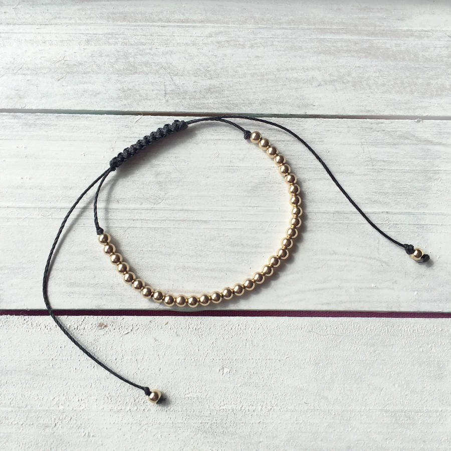 9ct gold beaded stack friendship bracelet by silver stuff jewellery