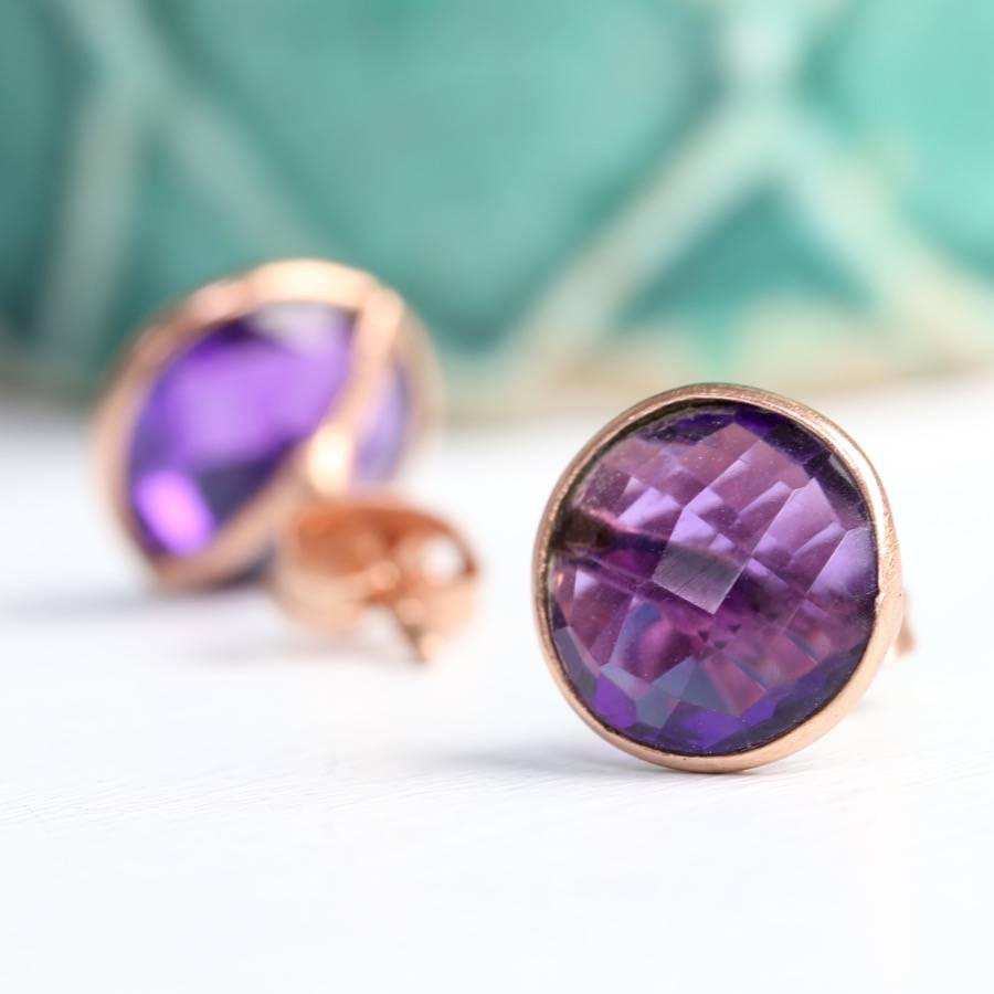 clare semi precious stone stud earrings by lisa angel
