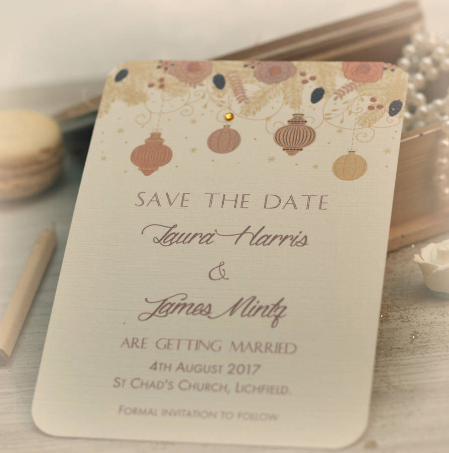 Christmas Winter Wedding Save The Date Cards By Beautiful Day 