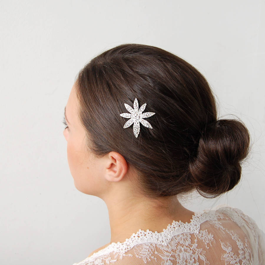 Diamante Flower Hair Pin By Highland Angel 