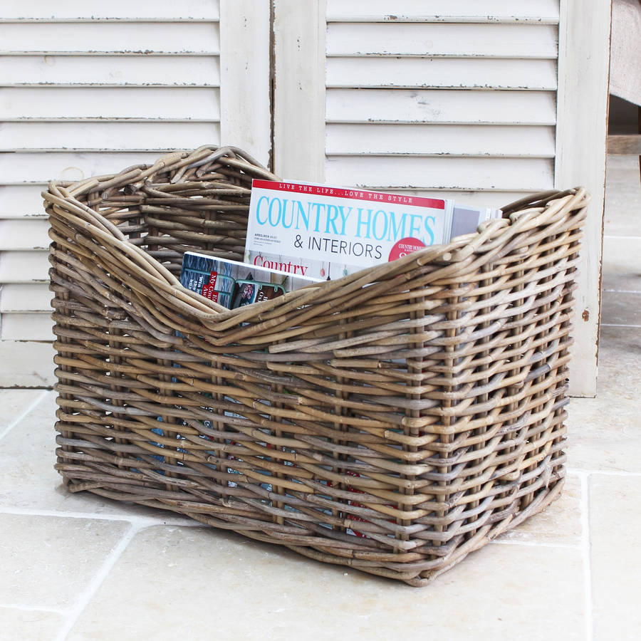 hand woven magazine basket by marquis & dawe