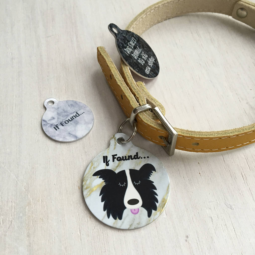 personalised marble dog breed id name tag by hoobynoo