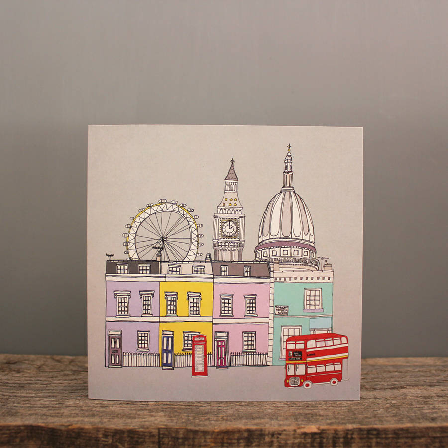 london cityscape illustrated greetings card by helena carrington