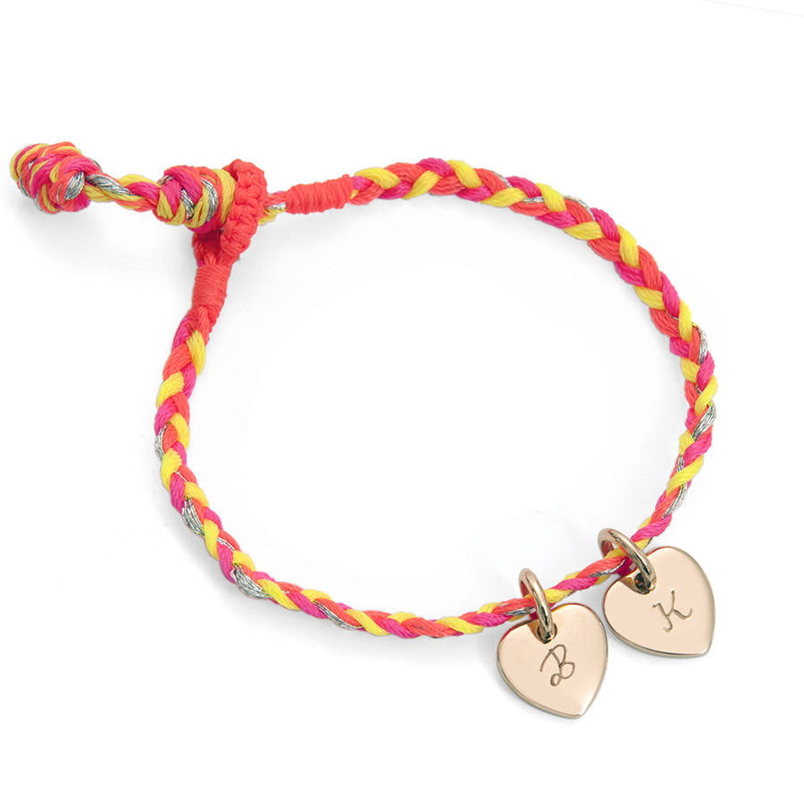 personalised braided initial bracelet by merci maman