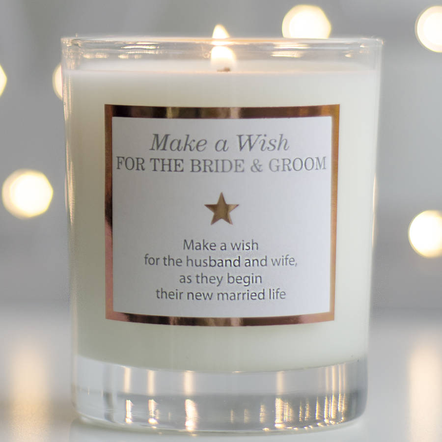 bride and groom wedding candle by make a wish candle company