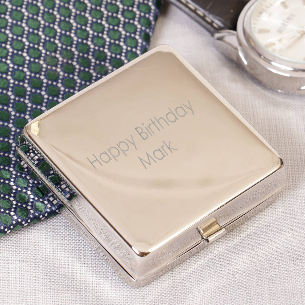 personalised mirror pill box by dibor