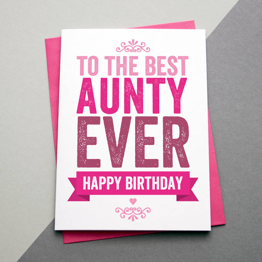Best Auntie Aunt Aunty Ever Birthday Card By A Is For Alphabet 