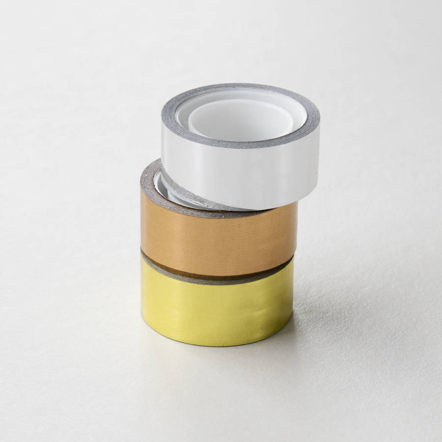 set of three metallic gift tape by the little house shop