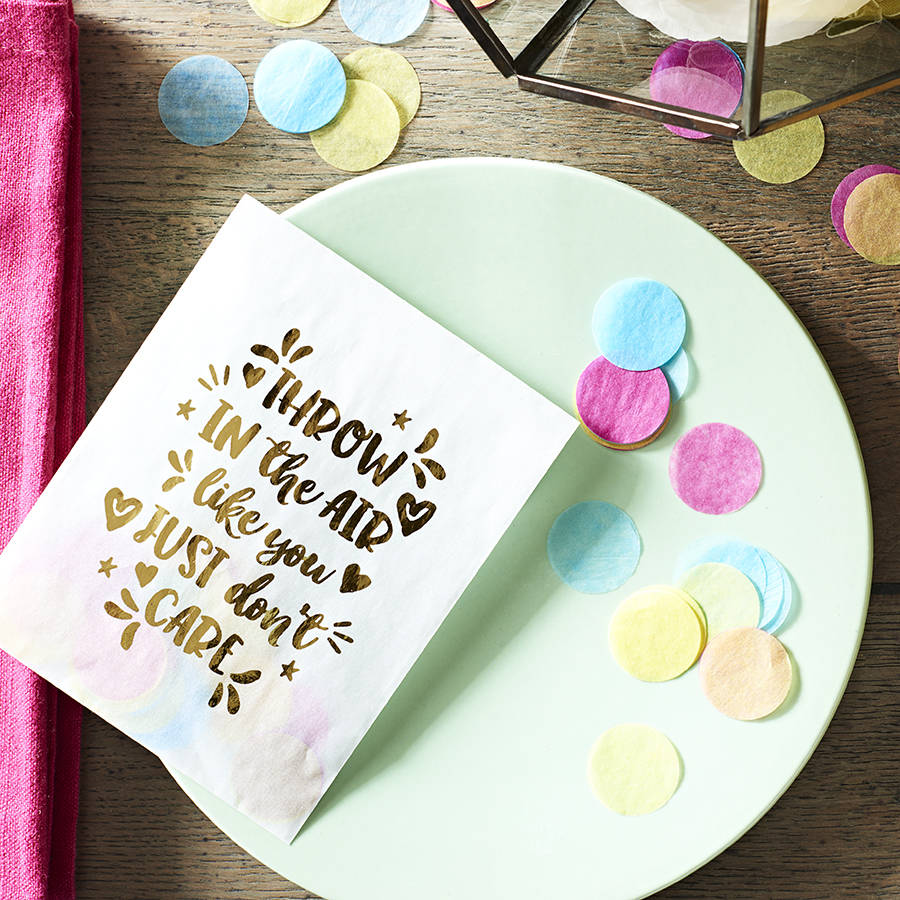 set of 10 foil 'throw in the air' confetti bags by sixpence paperie