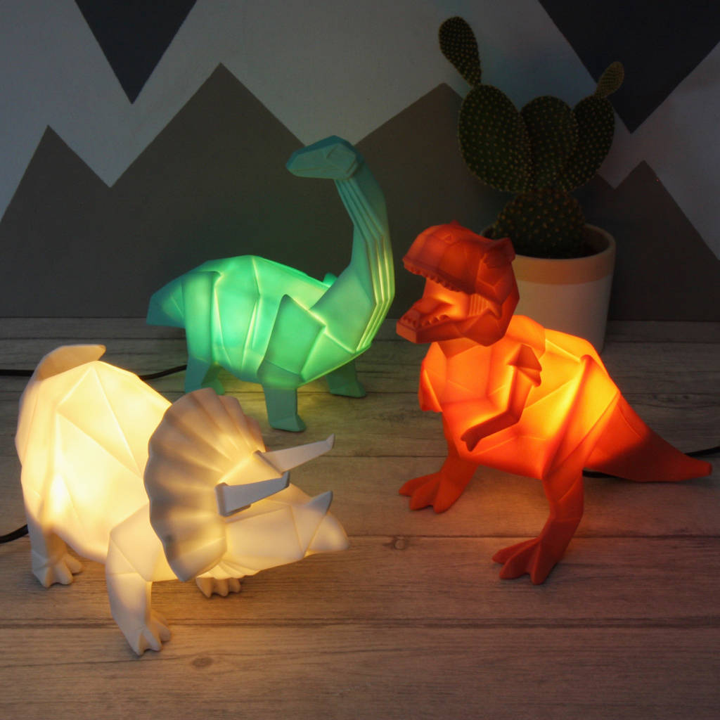 origami plug in dinosaur night light by lisa angel