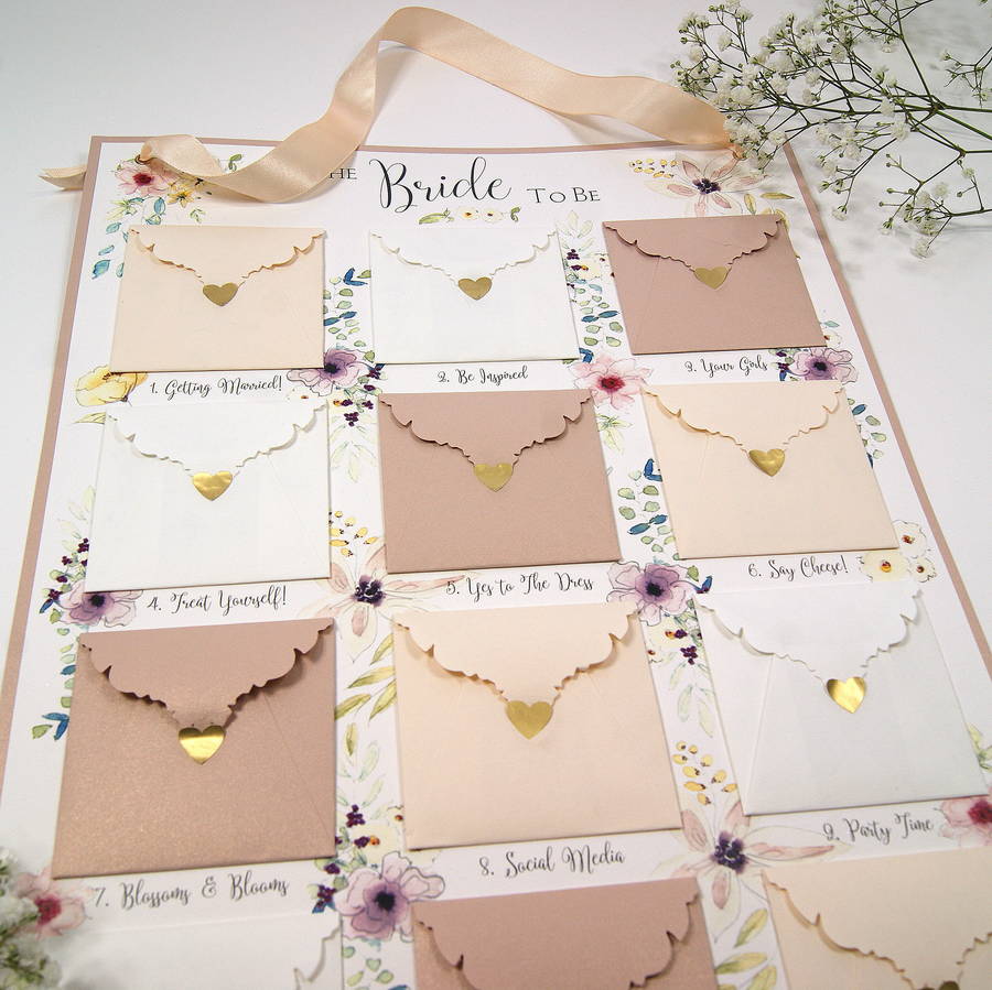 the bride to be advent planning calendar by the hummingbird card