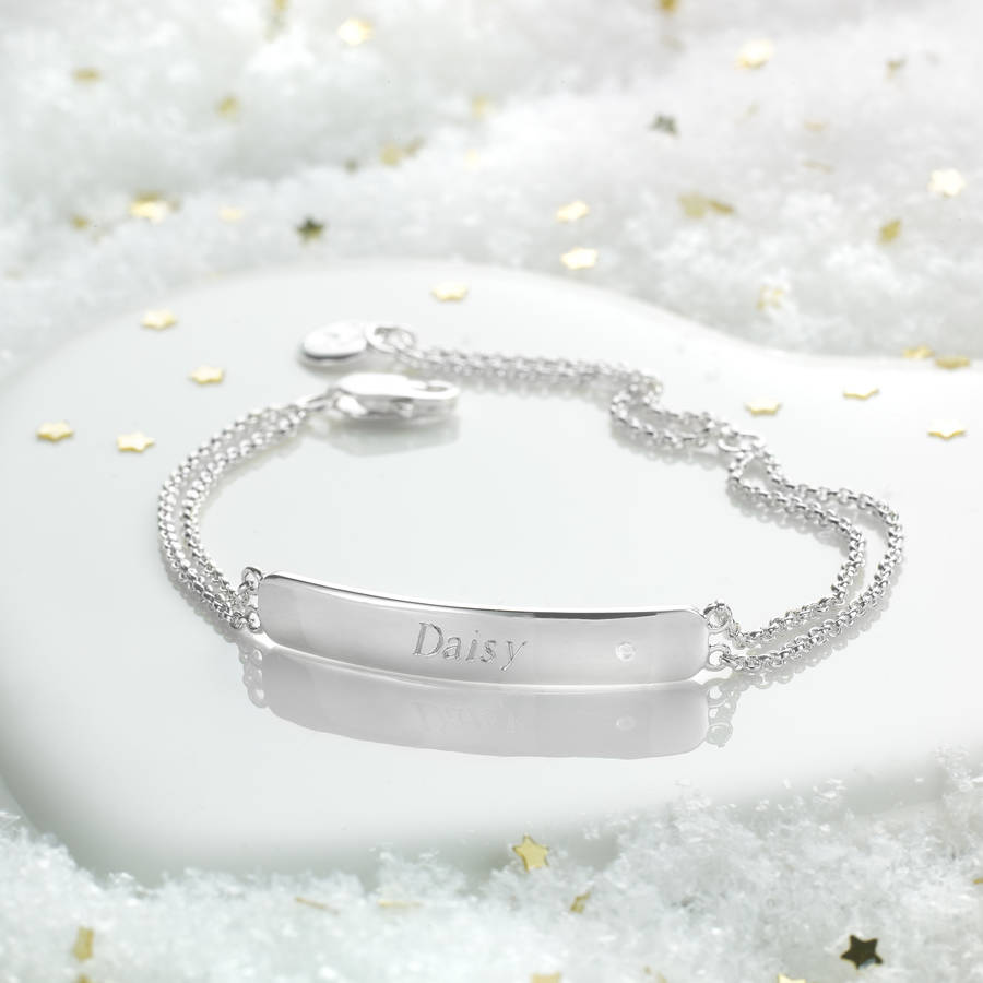 childs personalised my first diamond bracelet by molly brown london