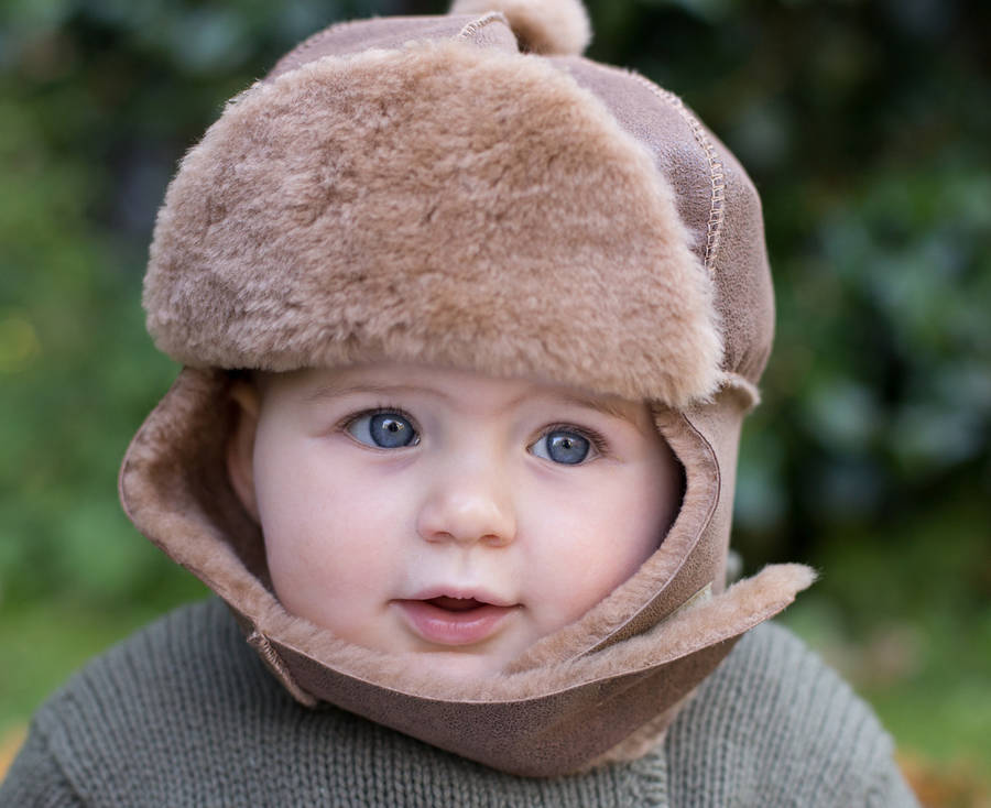 sheepskin hat for babies and children by baa baby