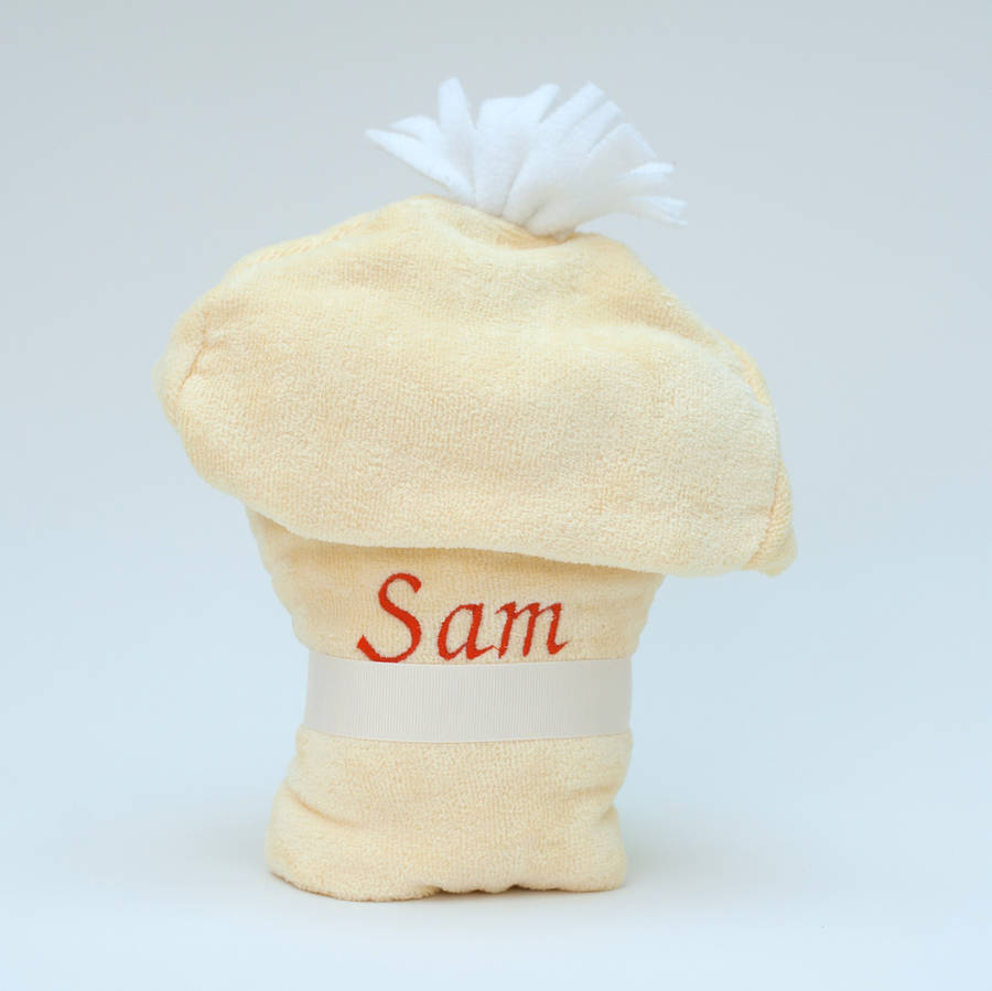 personalised cuddly duck baby towel gift set by bathing bunnies