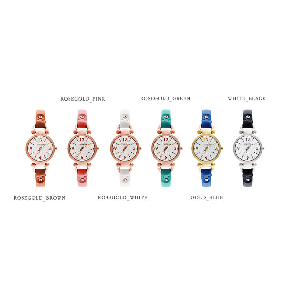 colour leather strap watch by dose of rose