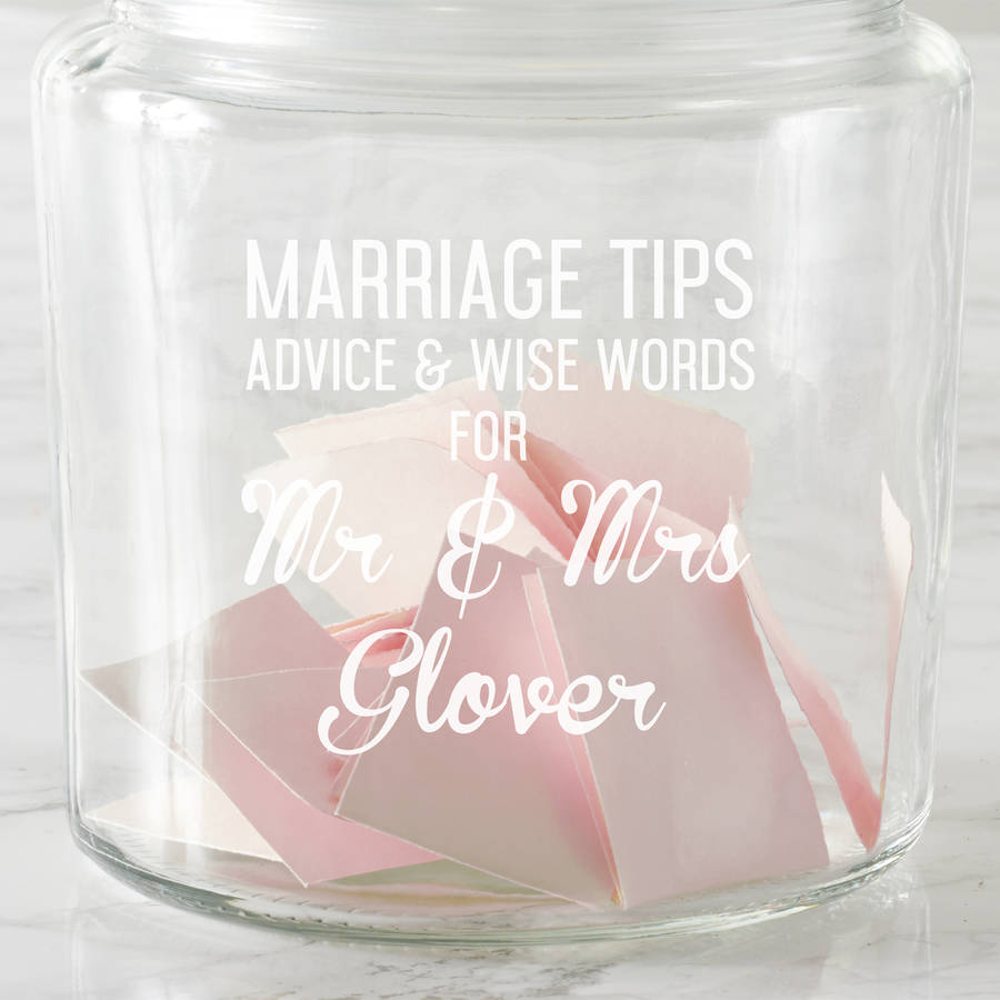personalised marriage tips jar by becky broome