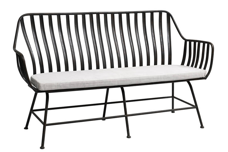 industrial black iron garden bench by i love retro