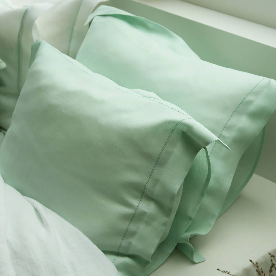 pillow case cover with piping linen by linenme