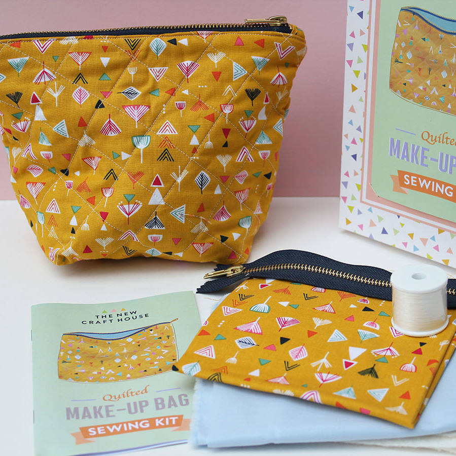 quilted make up bag sewing kit by the new craft house