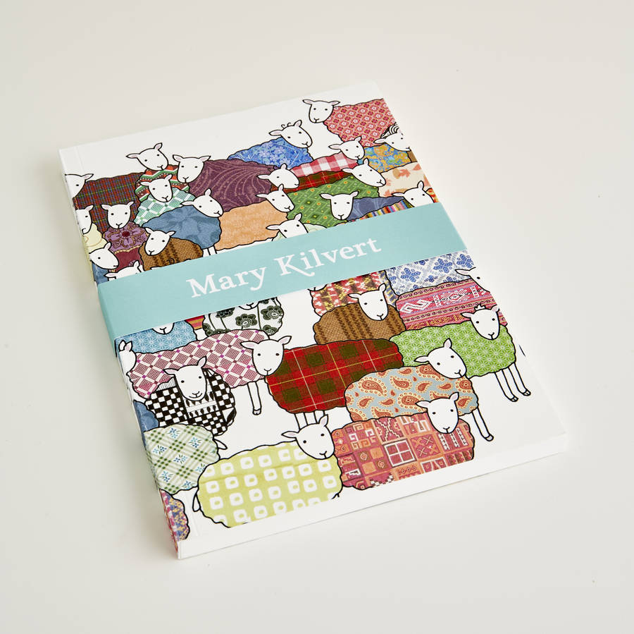 flock of colourful sheep notebook in a6 and a5 size by mary kilvert