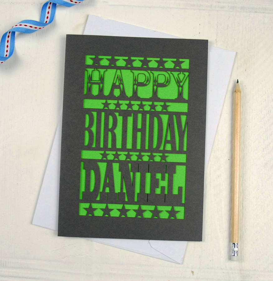 Personalised Happy Birthday Papercut Card By Pogofandango