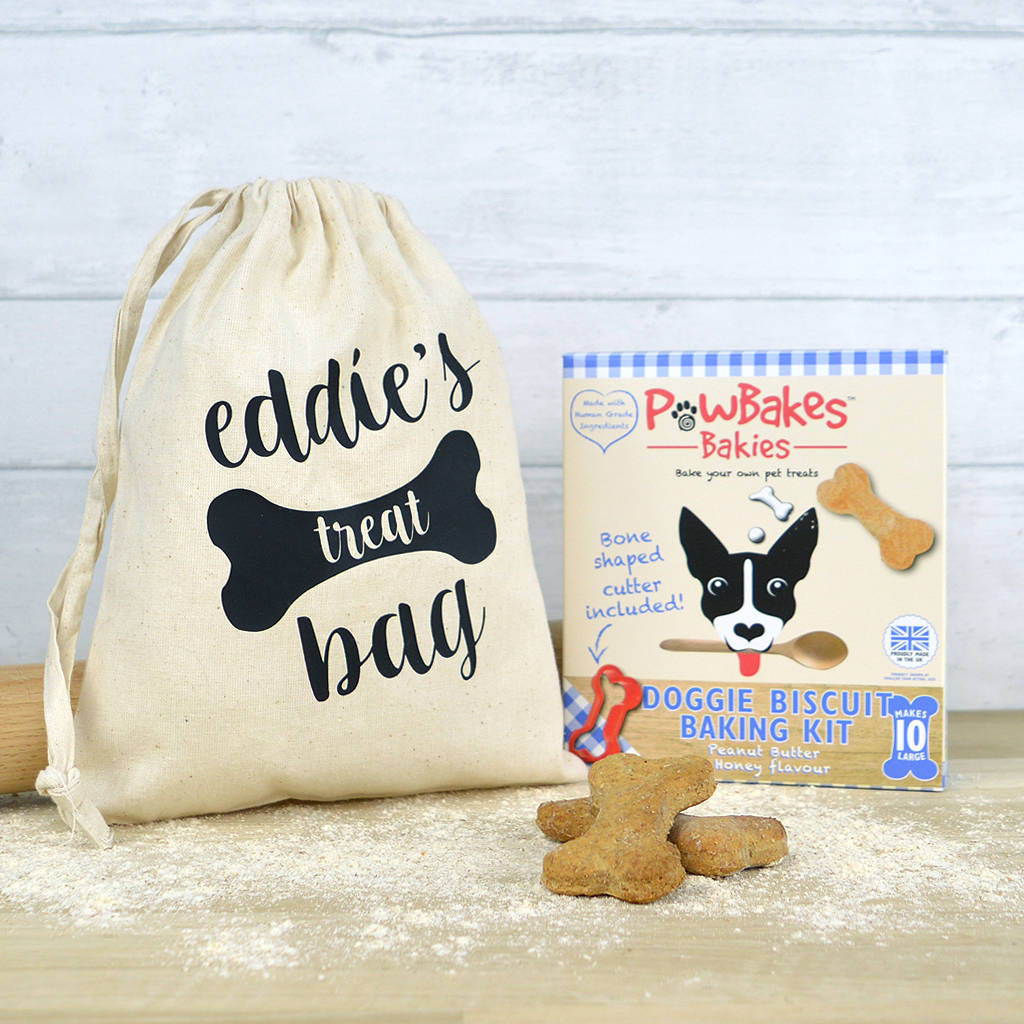 bake your own dog biscuits kit with bag by pink and turquoise