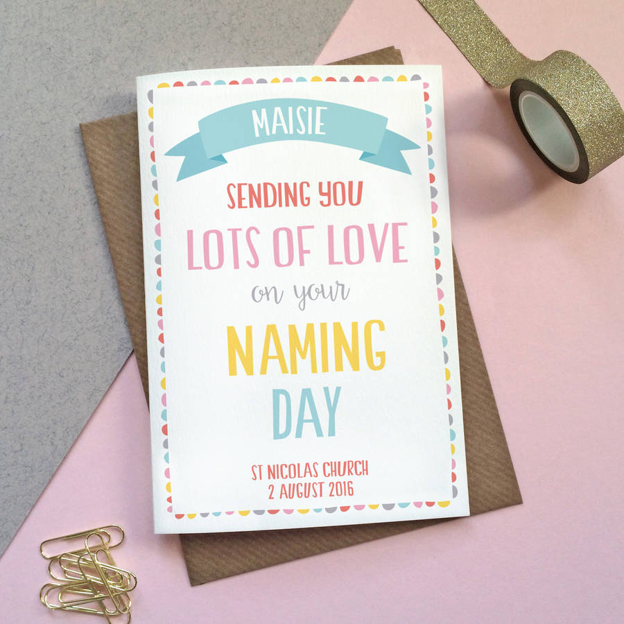personalised naming day card by sarah catherine designs personalised naming day card by sarah catherine designs
