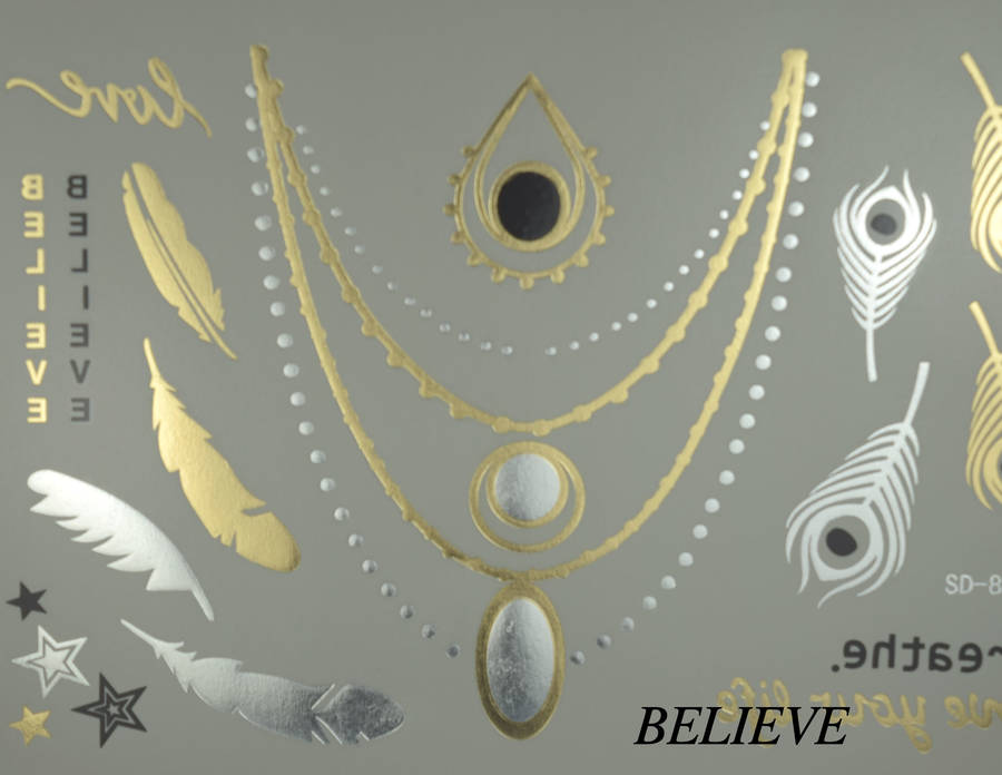 gold metallic temporary tattoos by eni