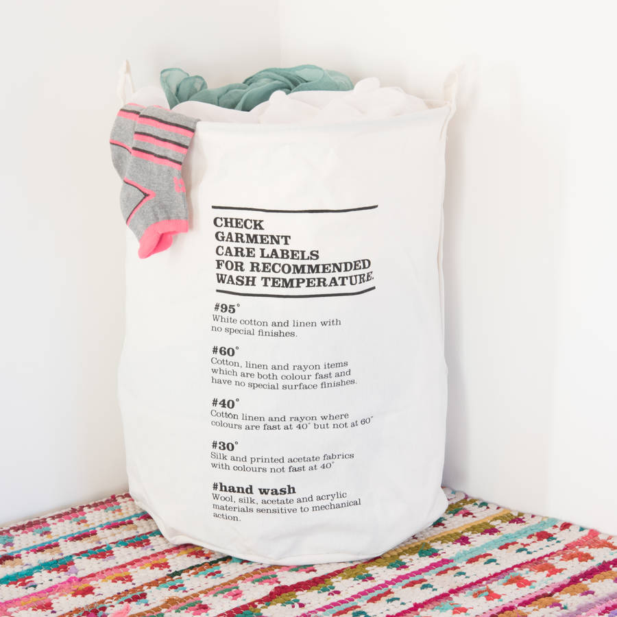 wash instructions laundry basket by all things brighton beautiful