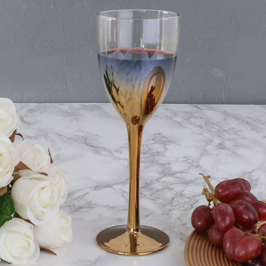 set of four gold ombre wine glasses by dibor