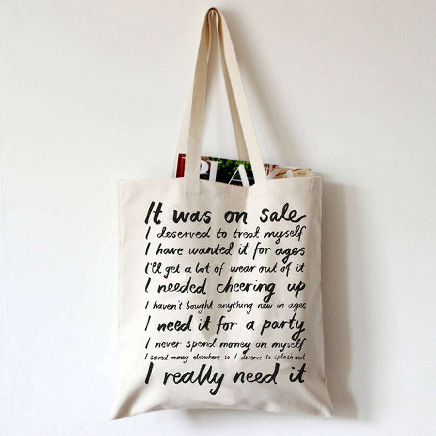 &#39;it was on sale&#39; canvas tote bag by karin Åkesson design | 0