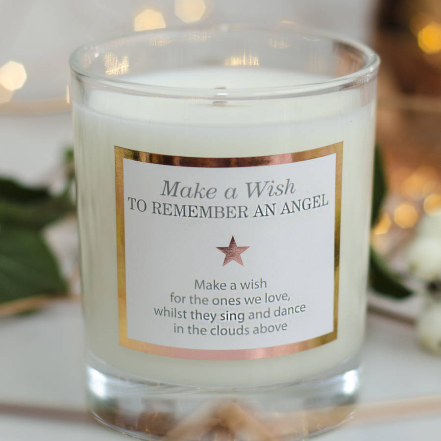 remember an angel scented candle by make a wish candle company