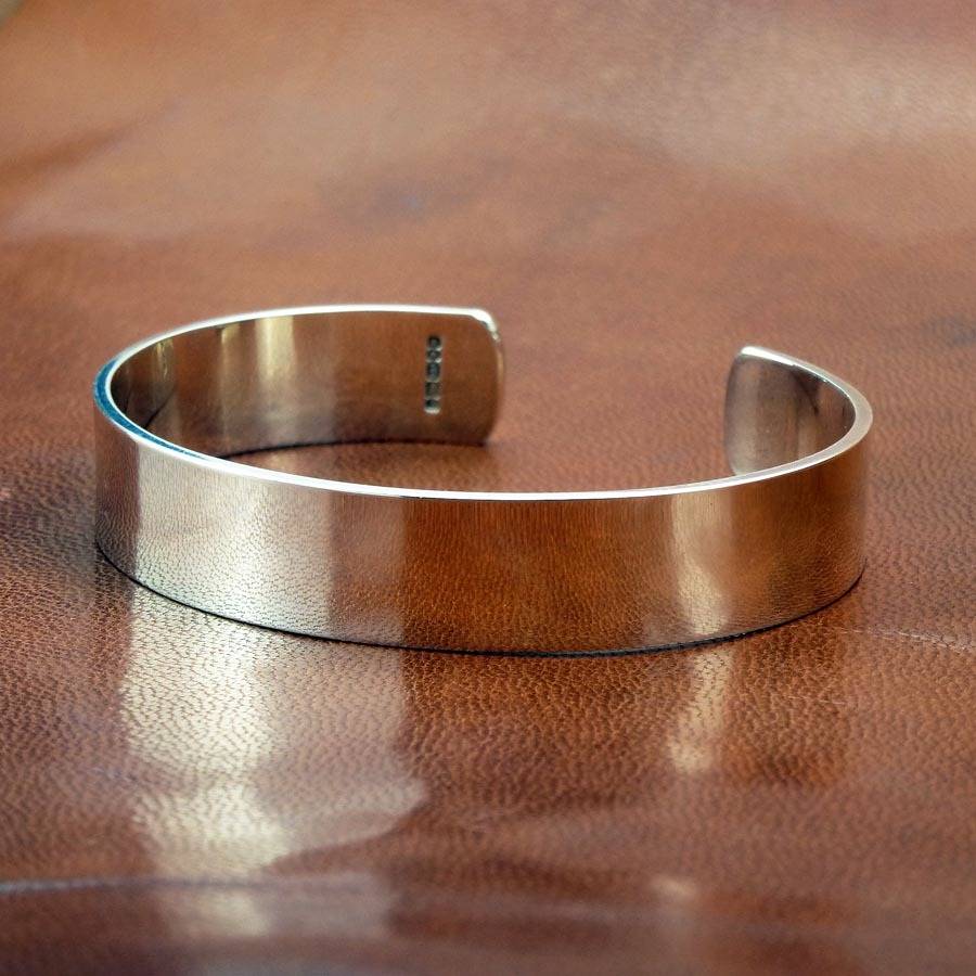 Mens Solid Silver Cuff Bracelet Hand Made By Hersey Silversmiths 6657