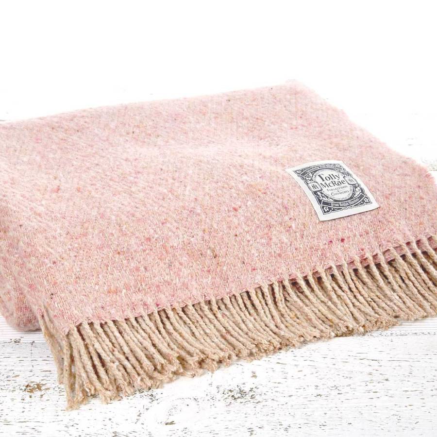 lambswool blanket old rose by tolly mcrae
