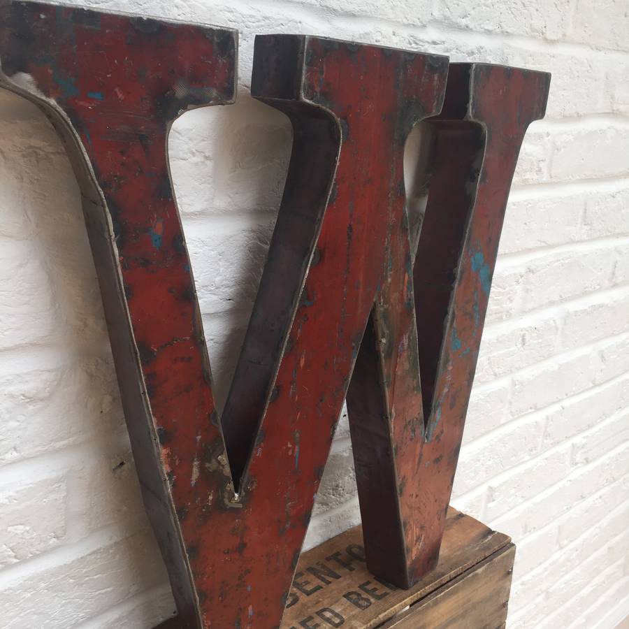 vintage style metal letters by lovestruck interiors