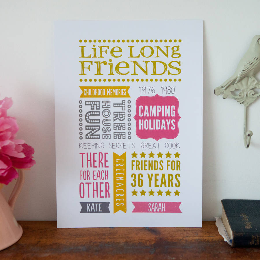 personalised best friends print by bird&amp;bloom | notonthehighstreet.com