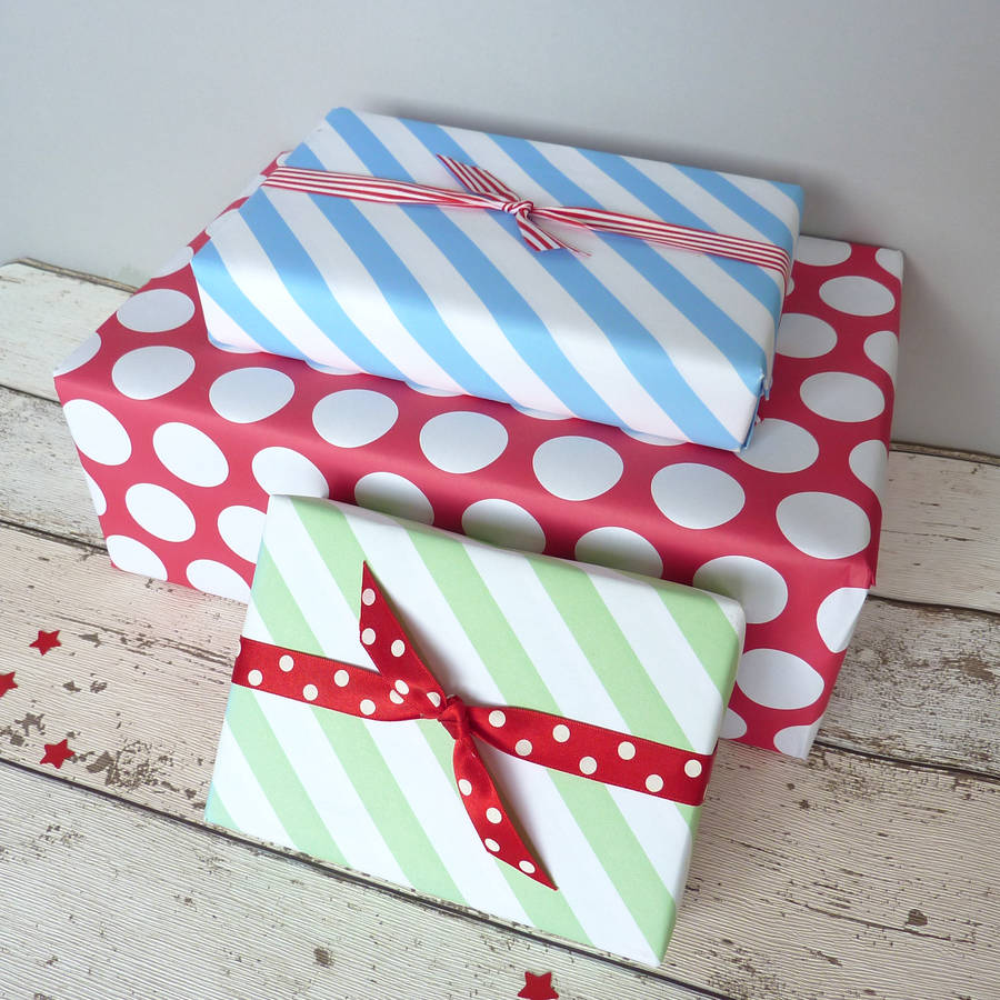 christmas wrapping paper set of 12 sheets by little cherub design