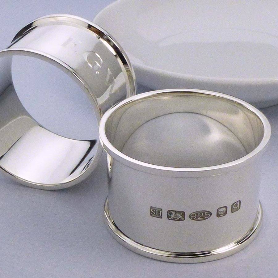 personalised silver napkin ring by hersey silversmiths