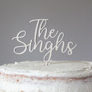 Personalised Surname Wooden Wedding Cake Topper By Fira Studio