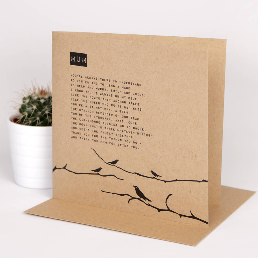 Mum Poem Card By Bespoke Verse Notonthehighstreet