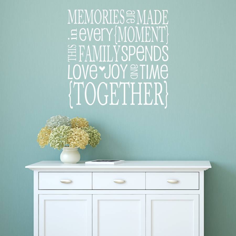 family memories quote wall sticker by mirrorin