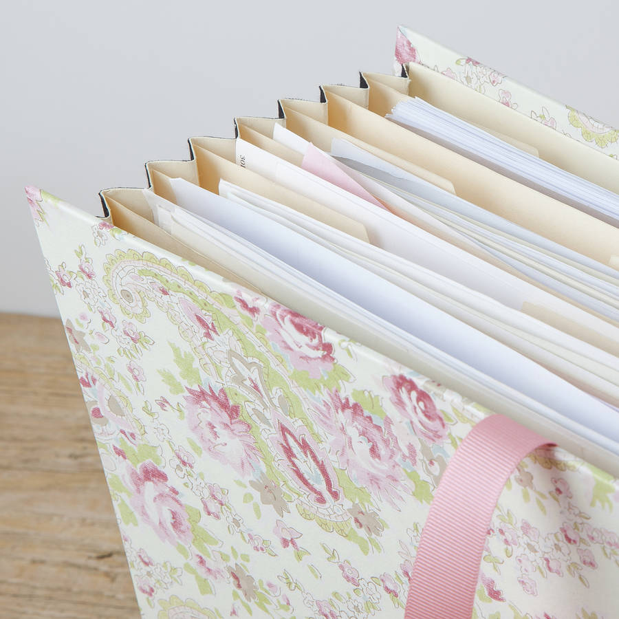 vintage paisley a4 concertina file by harris & jones