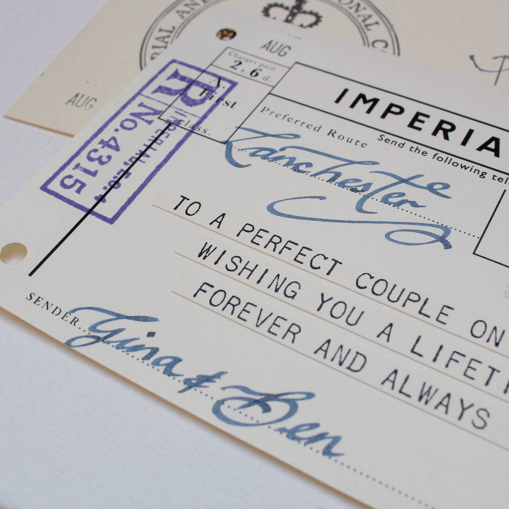 wedding or engagement congratulations telegram by imperial telegrams