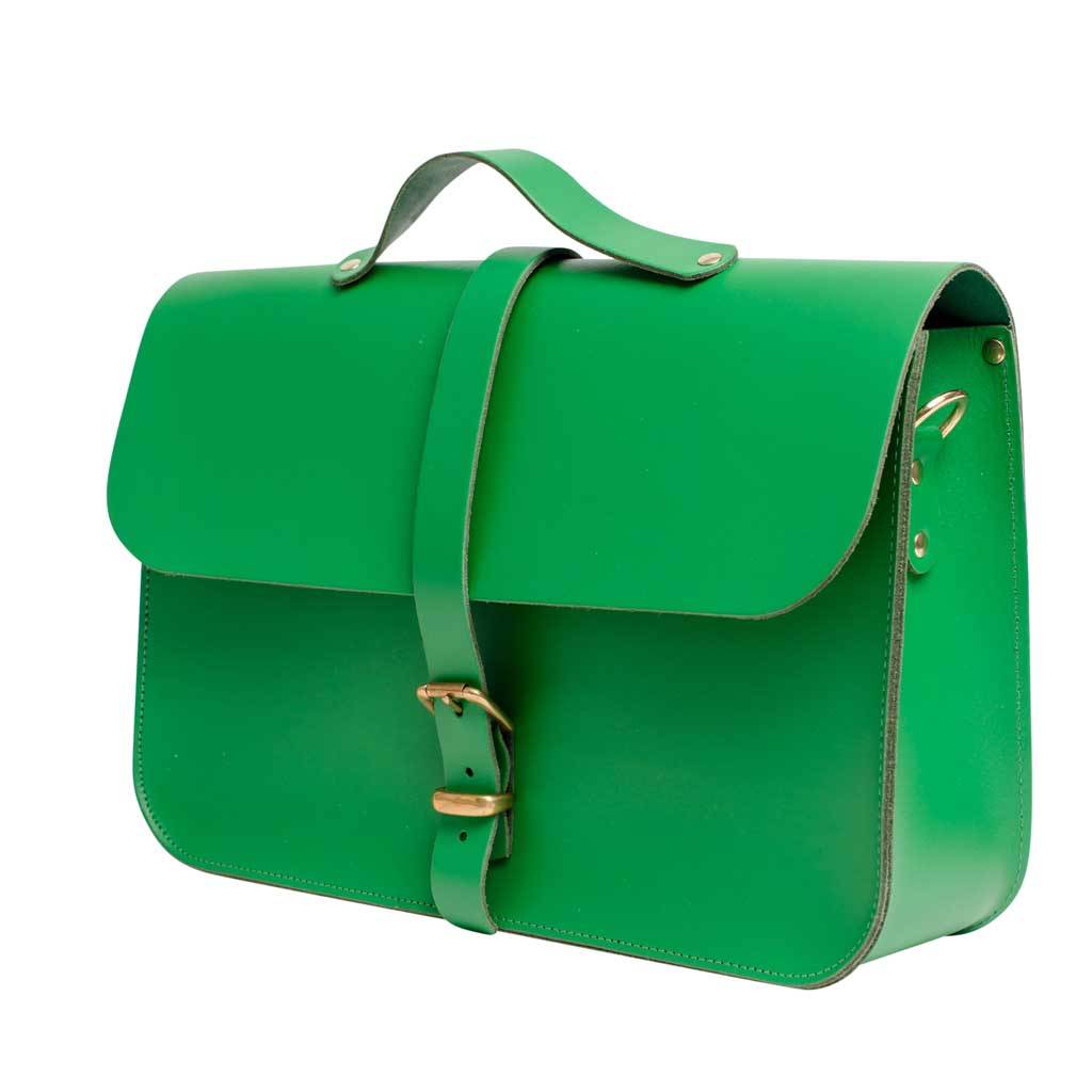 leather retro briefcase satchel by n'damus london