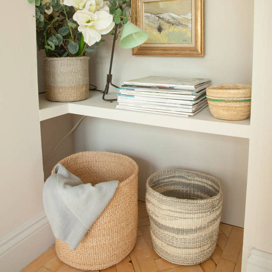 natural cloud woven storage baskets by the basket room