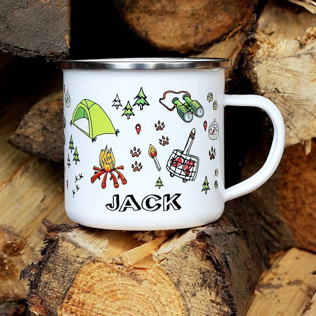 personalised enamel camping mug by jack spratt baby