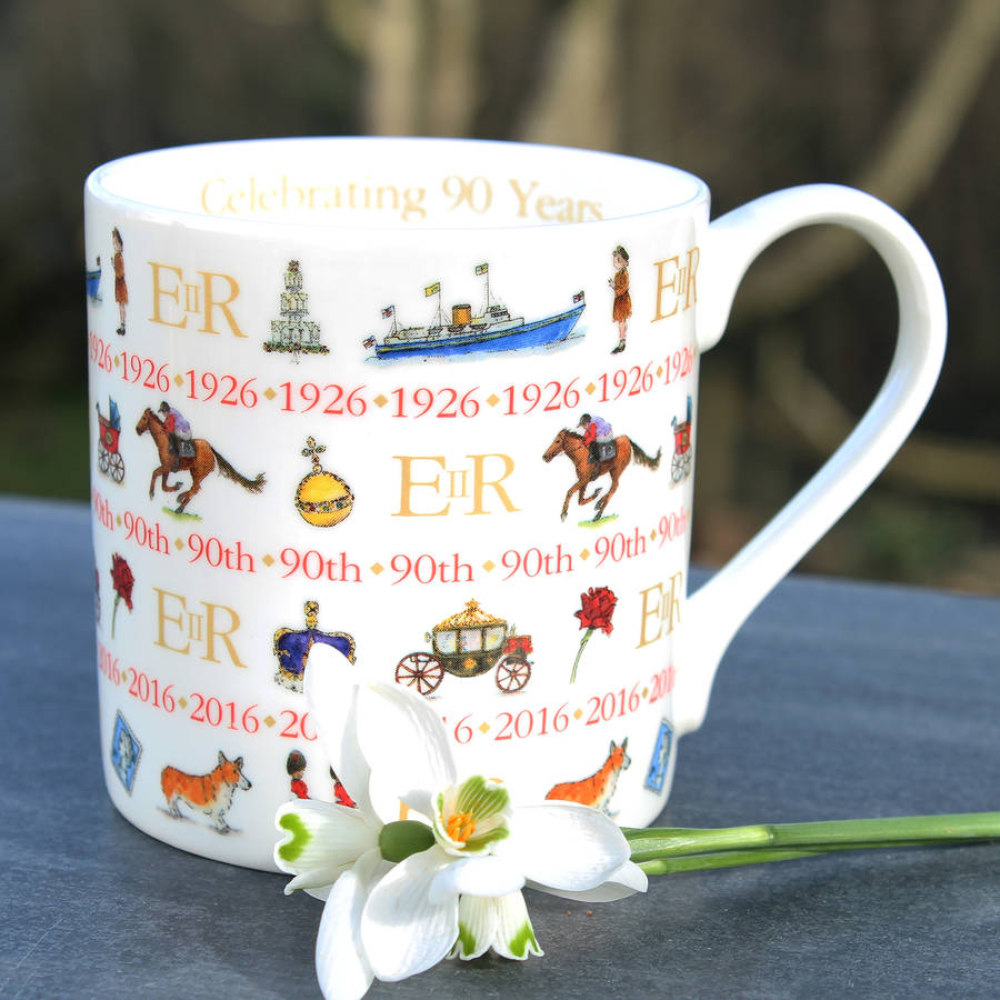 the queen's 90th birthday fine bone china mug by milly green