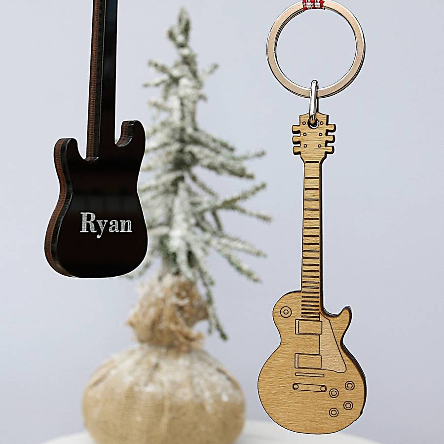 personalised electric guitar keyring by neltempo