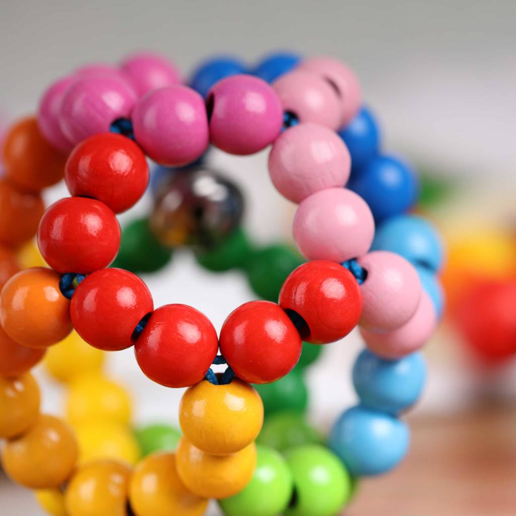 wooden baby bead ball rattle by nest