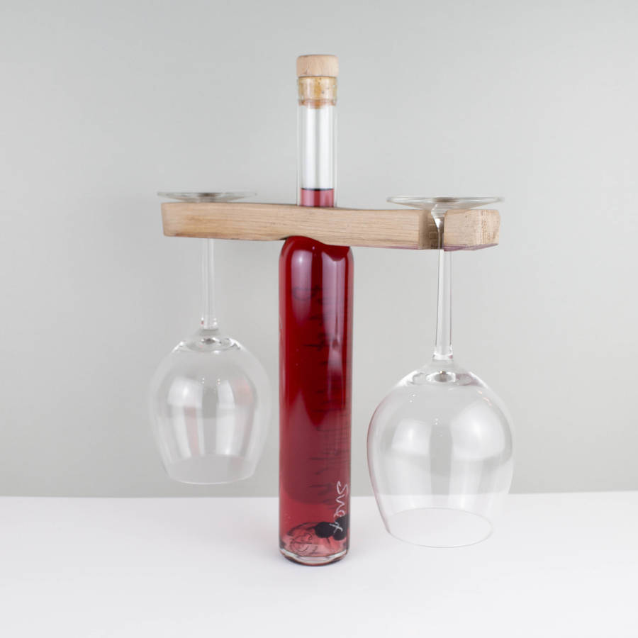 wine glass caddy, from whisky barrel staves by wudwerx